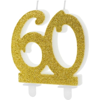 Number Candle Modern - 60 - Gold